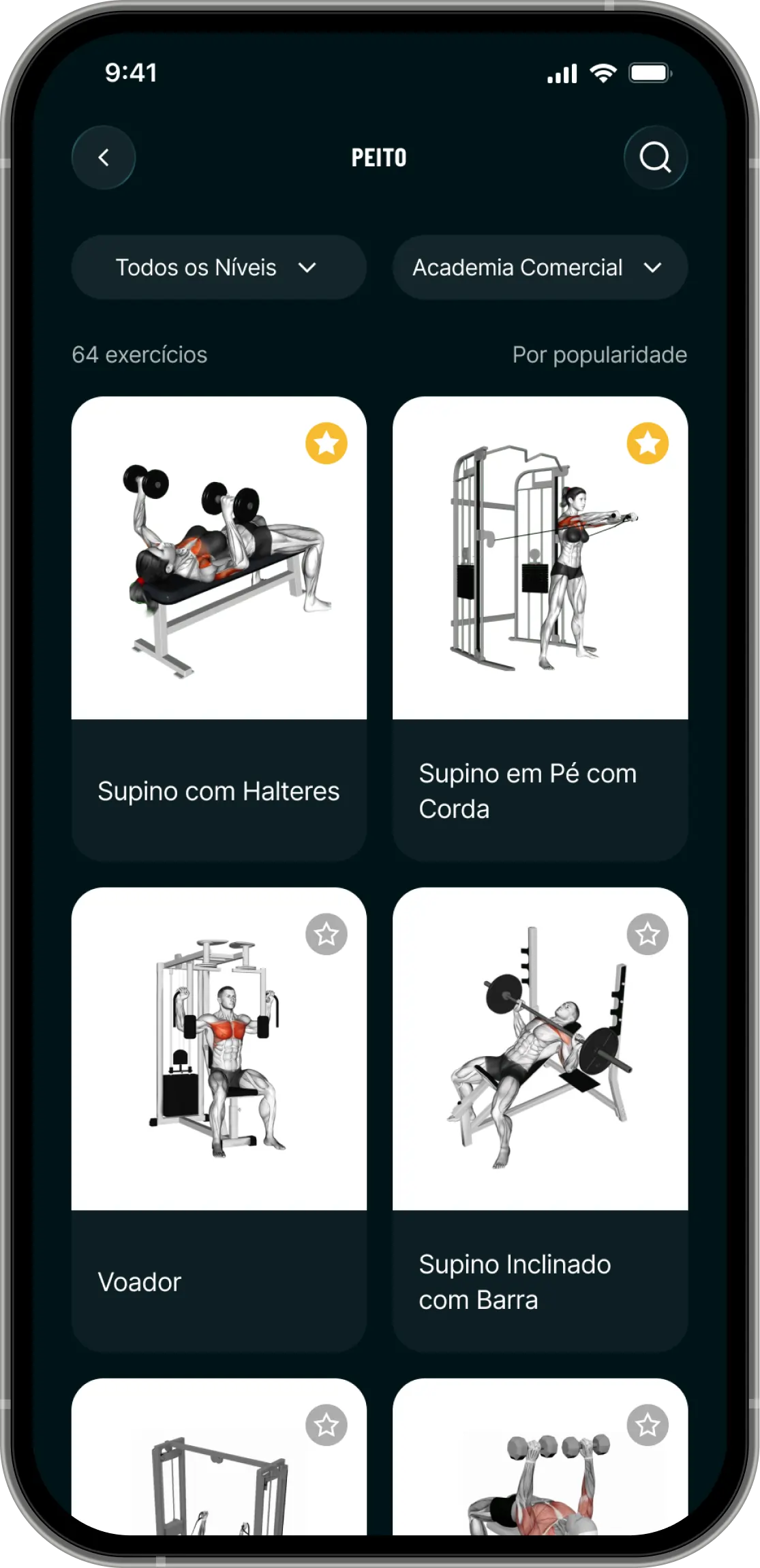 Telas do App Befit