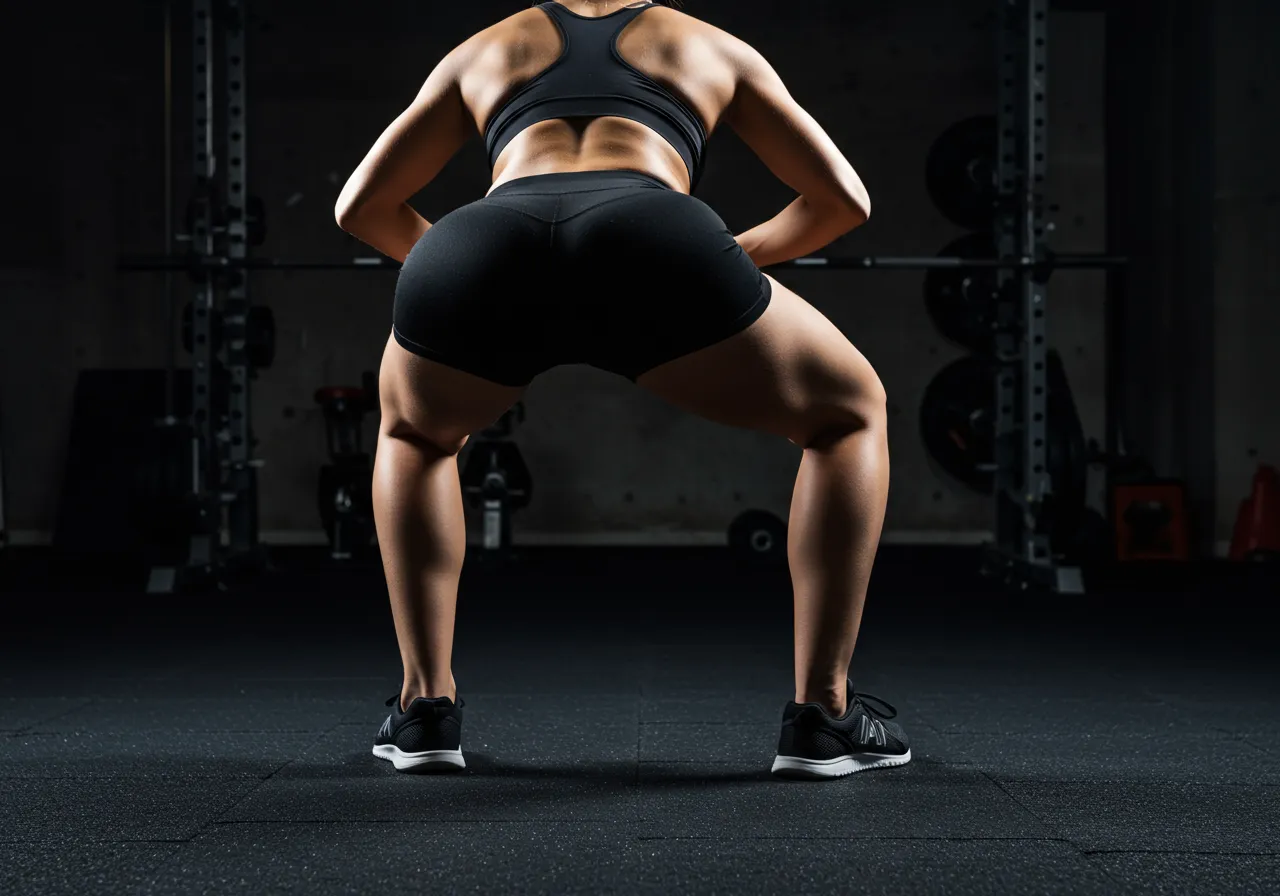 A person performing a deep squat to demonstrate good joint mobility