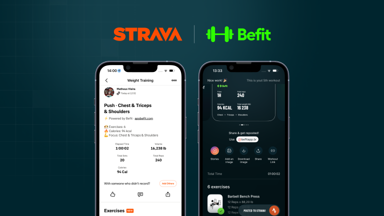 Befit + Strava: take your strength training to the world’s largest athlete community