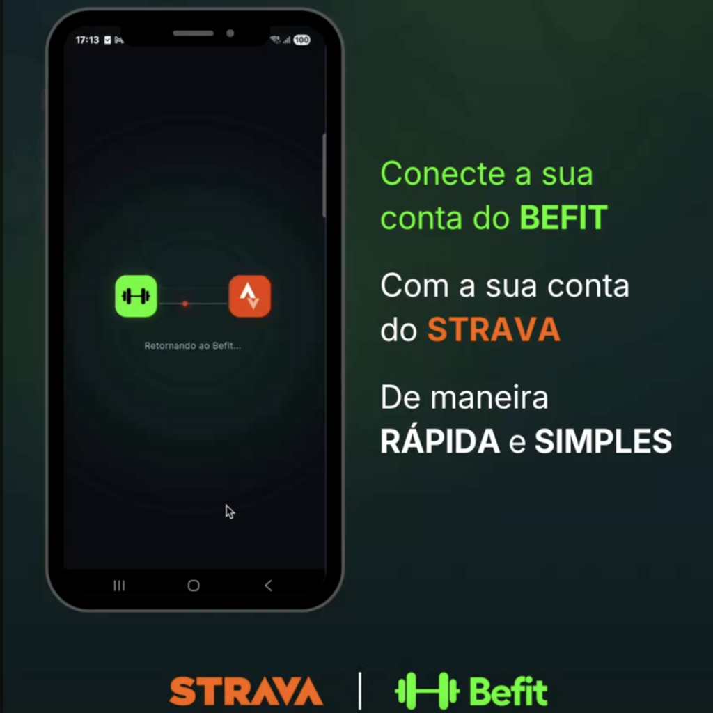 Conexão Strava e Befit em andamento