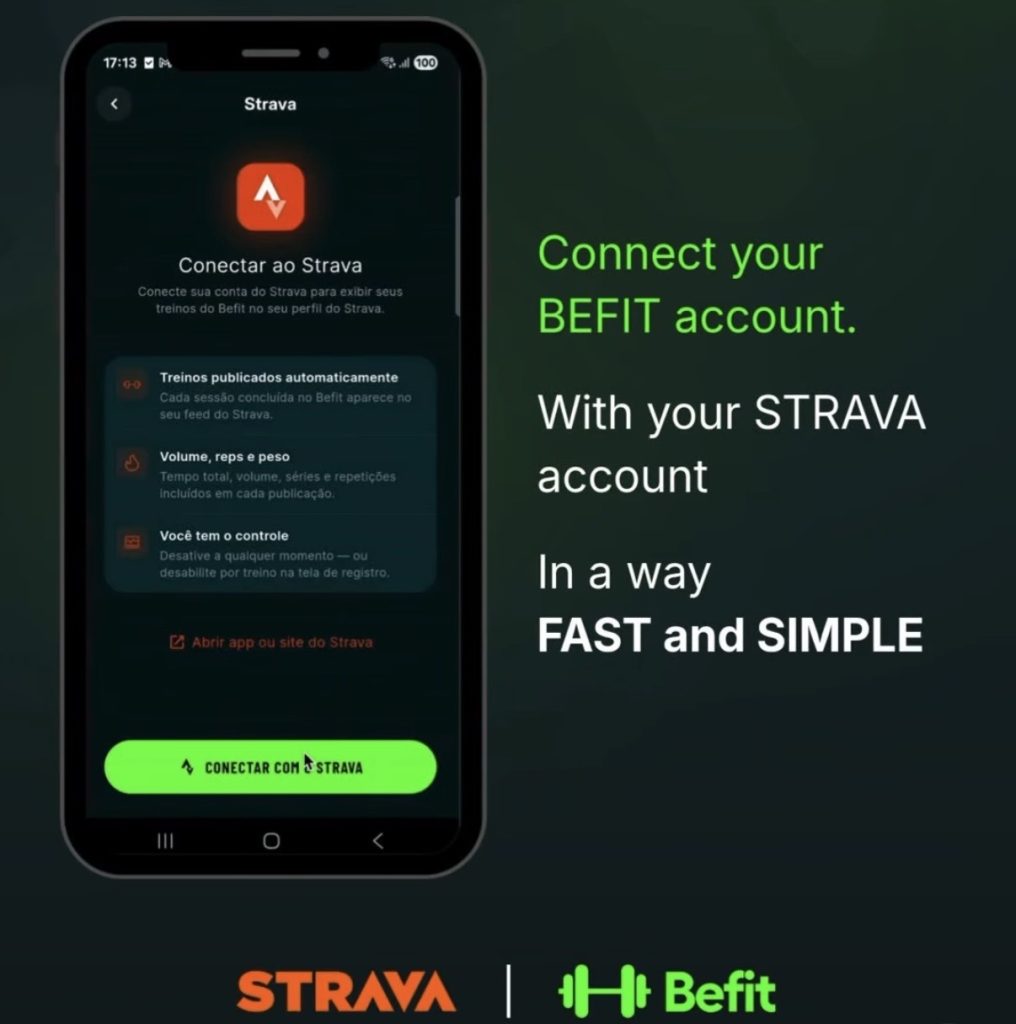 User can configure to enable Strava automatic posting inside Befit