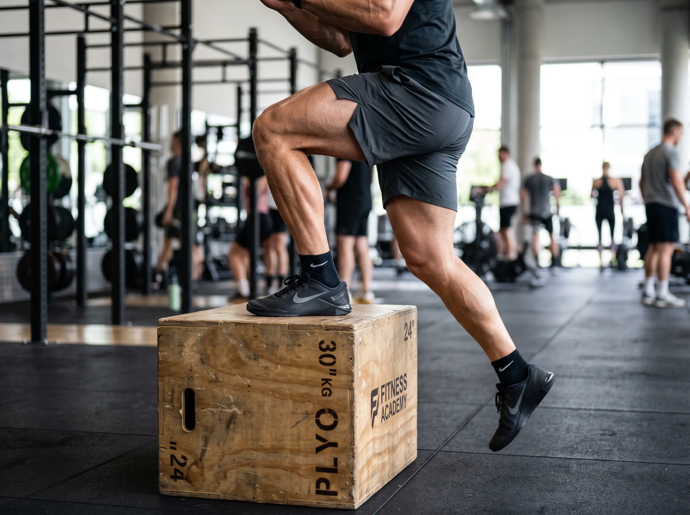 Persona realizando ejercicios para fortalecer la rodilla en el gimnasio