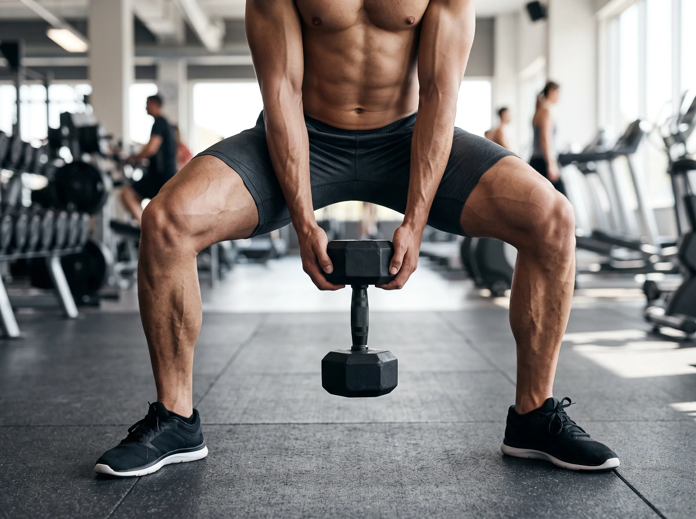 fitness enthusiast performing a sumo squat with perfect form