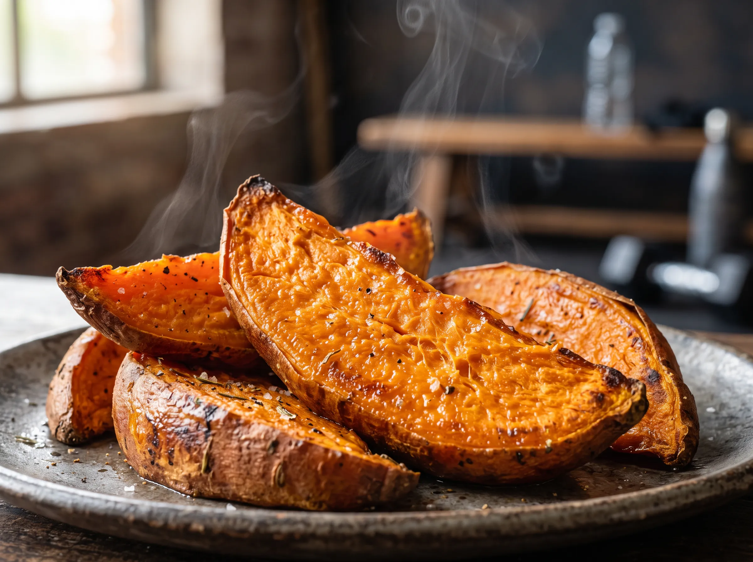 A healthy meal prep container showcasing sweet potato benefits for fitness