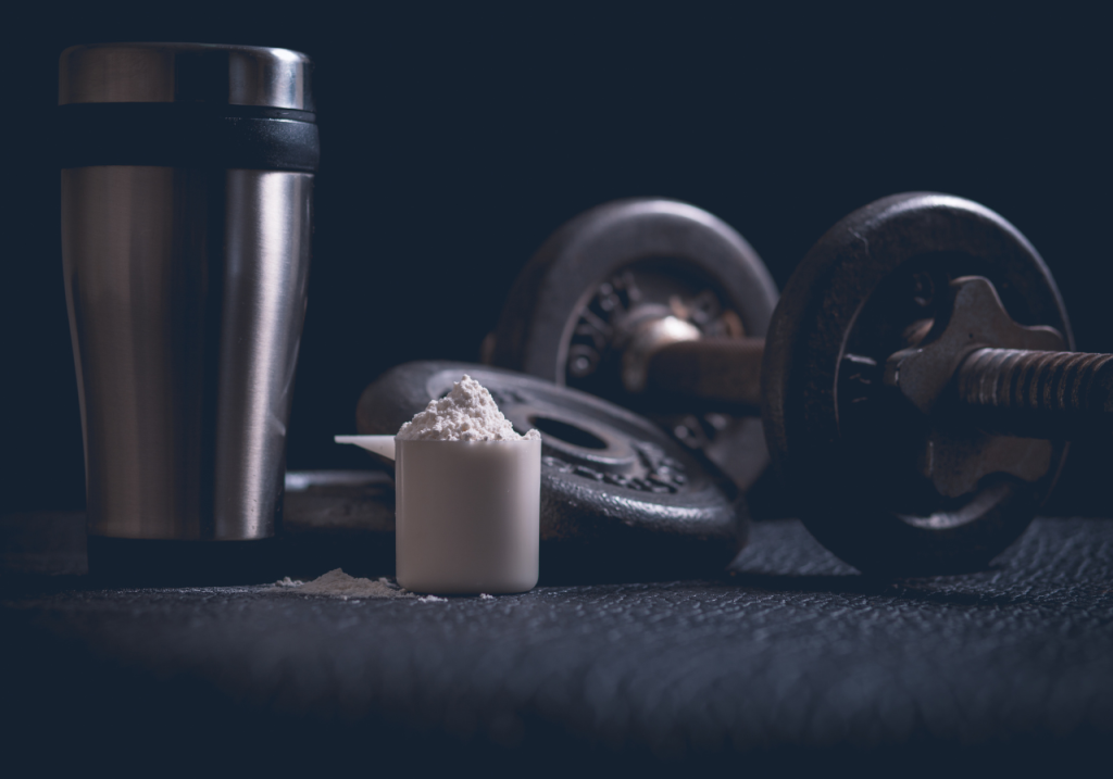 La imagen muestra whey protein para la hipertrofia